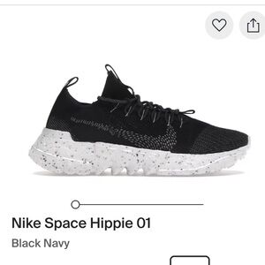 Nike Black Space Hippie 01 Shoes -Women’s 8.5, Men’s size 7.